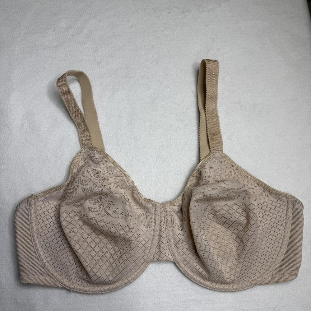 Wacoal Minimizer Bra Womens 40DD Beige Lace Underwire Full Coverage 857210